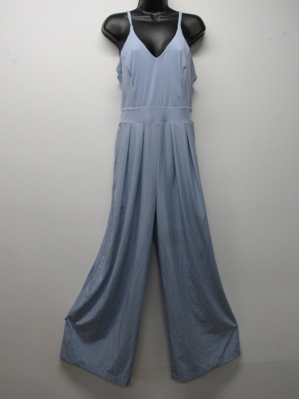 NWT Halara Breezeful Wide Leg Jumpsuit Women’s M Ballad Blue Side Zip Stretch